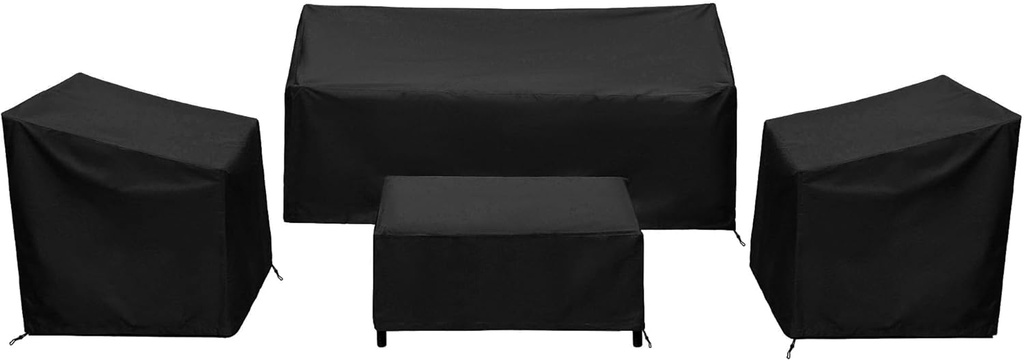 Patio Furniture Covers,Outdoor Furniture Cover Waterproof,Patio Furniture Set Covers for 4 Piece Outdoor Conversation Set,Patio Covers Set-XX-Large (Black)