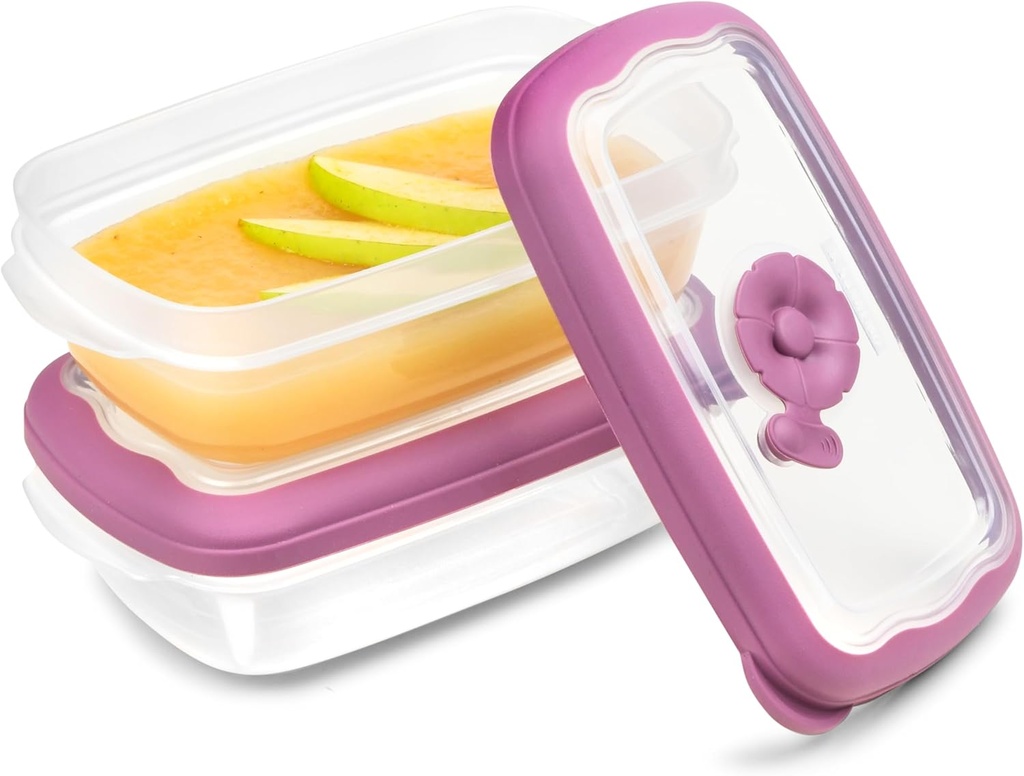 Tribello Small 8 OZ Microwave Food Storage Containers With Lids, Plastic Storage/On The Go Container, With Airtight Steam Vent Lids, Freezer/Dishwasher Safe, BPA Free, 1 Cup - 2 Pack