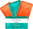 kinsho Ice Pack for Kids Lunch Box, Bag and Bento Boxes, 4 Pack Set, Reusable and Refreezable Soft Slim Pouches for Travel, School, Work or Camping, Long Lasting Cold, Flexible | Aqua Orange…