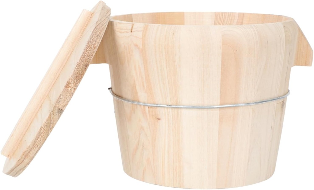 Wooden Rice Steamer Bucket Set Random Color Kitchen Rice Storage Container Lid Traditional Cooking Steamer