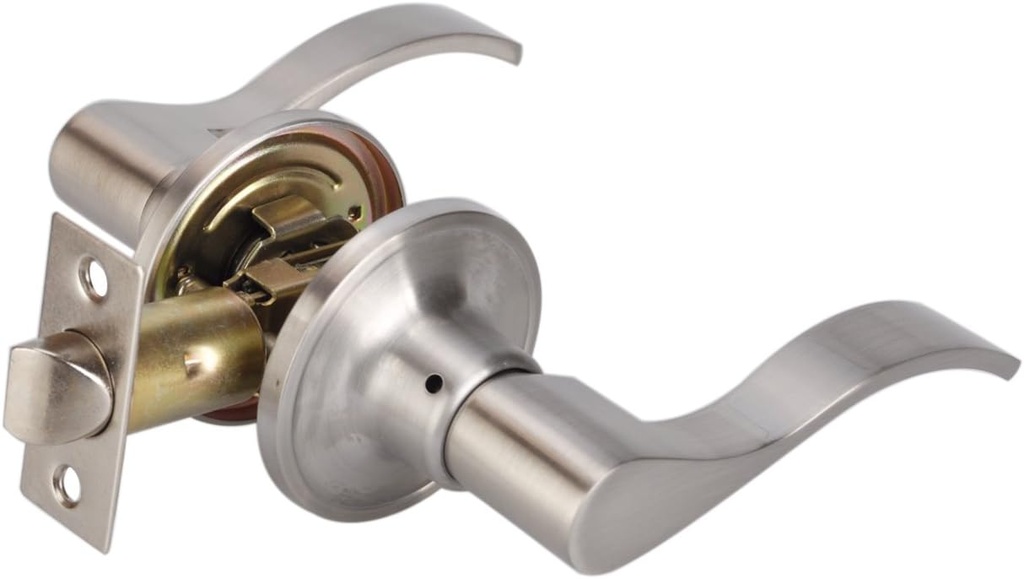 TMC Closet Lock Lever Handle Passage Door Lockset in Satin Nickel Finish,TL001-SN-PS