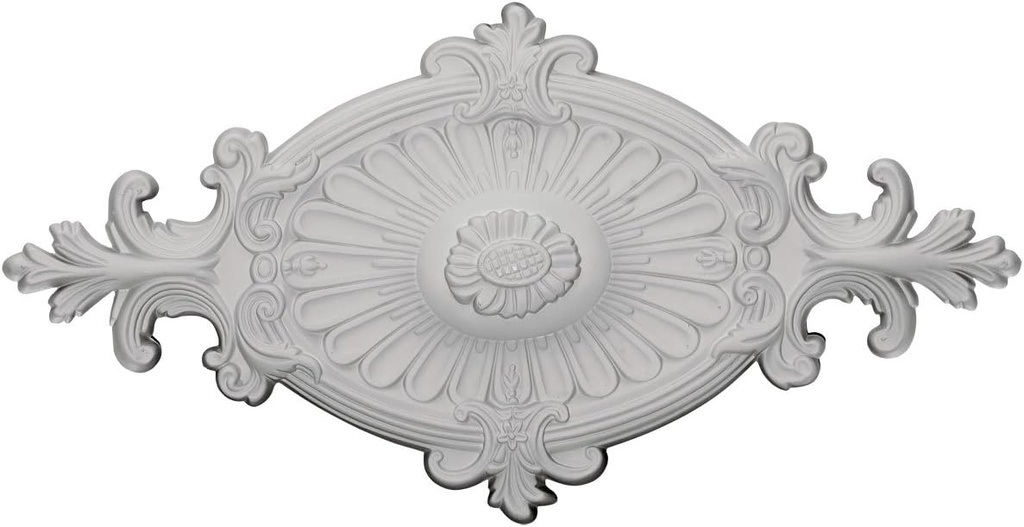 Ekena Millwork CM23RO1 23 1/2" x 12 1/4" x 1 1/2" Quentin Ceiling Medallion, Primed