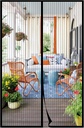 Magnetic Screen Door 60 X 90inch Hands Free Self Sealing French Door Screen Heavy Duty Magnetic Closure Mesh Door Curtains Net for Sliding Door Keep Fly Out Pets Friendly,Black