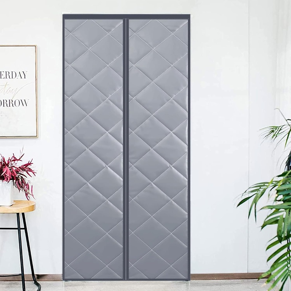 Insulated Door Curtain,Thermal Magnetic Self Sealing Reinforced Door Screen,Winter Stop Draft Keep Cold Out Door Cover Partition Drape Blackout Barrier for Kitchen, Bedroom, Air Conditioner Room