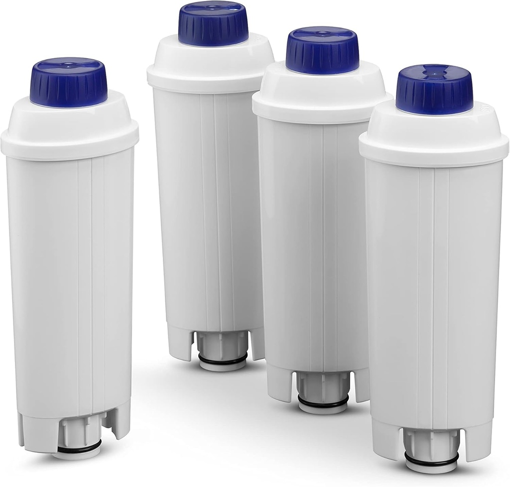 De'Longhi Water Filter DLSC321 - Softener and Purifier for Coffee Makers, Active Carbon Filter for Machines, Maintenance Accessory, 8 Months Duration, 4 Filters