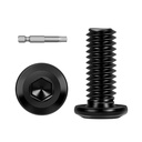 50 PCS M5 x 20mm Flat Head Socket Cap Screws Bolts, Flat Round Head Furniture Allen Bolts, Stainless Steel 304, Black Coating, Screwdriver Bit Included