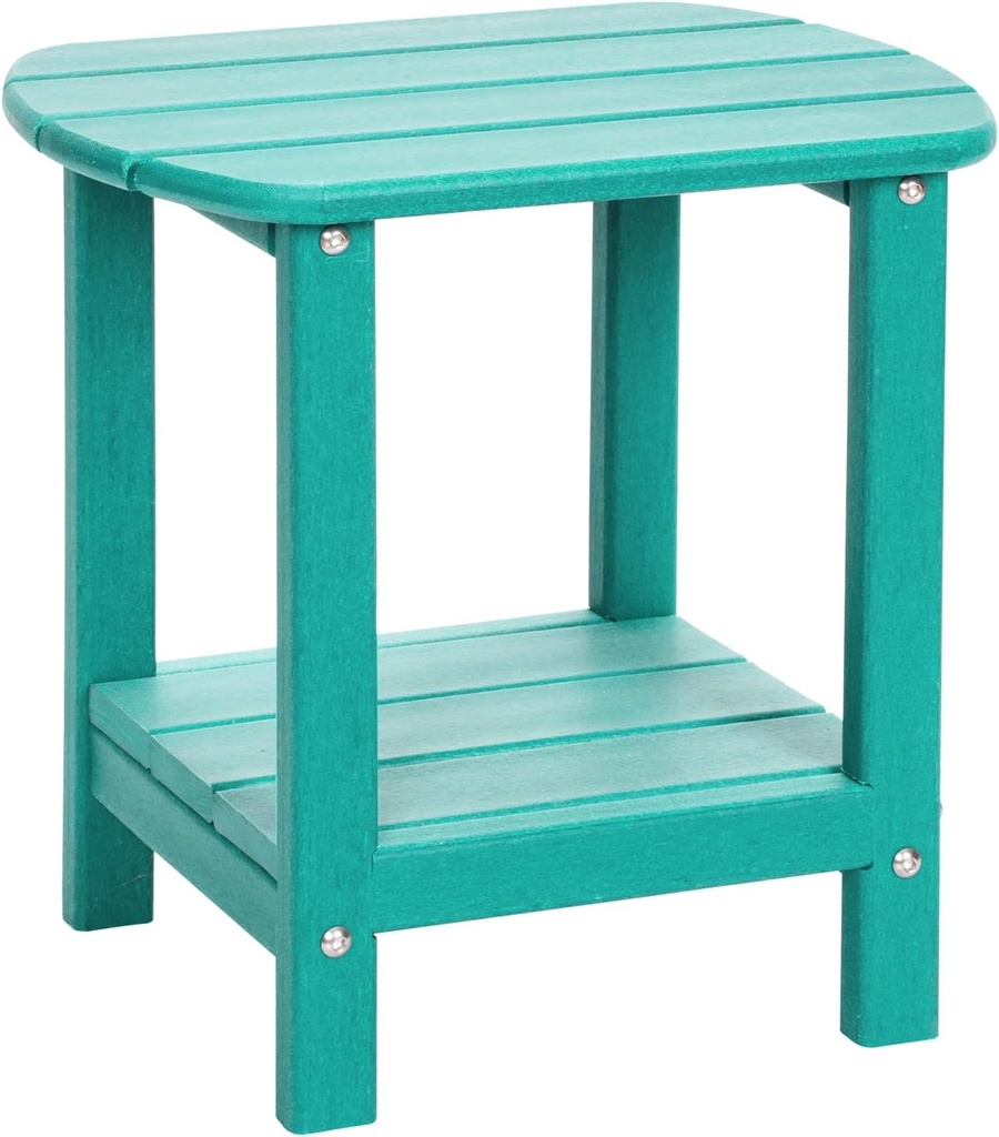 Outdoor Side Table 2 -Tier Adirondack Table HDPE Patio Side Table Weather Resistant End Table Small Outdoor Table (Aruba)