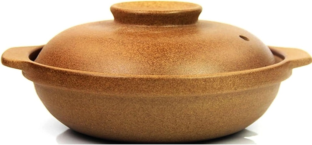 High-Temperature Resistant Ceramic Stock Pot, Old-Fashioned Casserole Crock Pot for Open Fire Cooking, Smokeless Gas Steamer, Household Kitchen Use