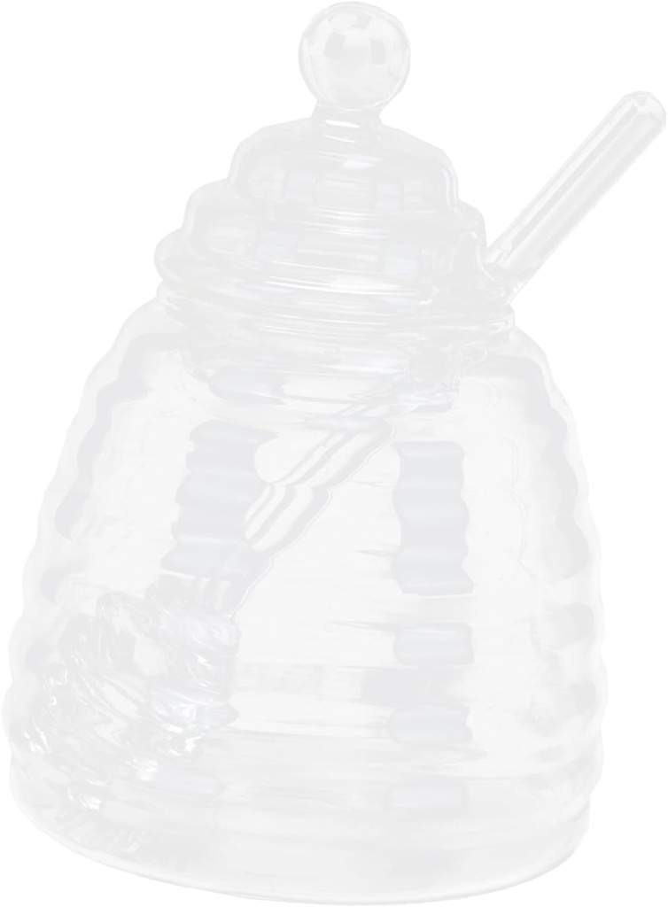 3pc Glass Honey Jar with Stirring Bars Honey Pot for Home Bakery Commercial Use Honey Dispenser