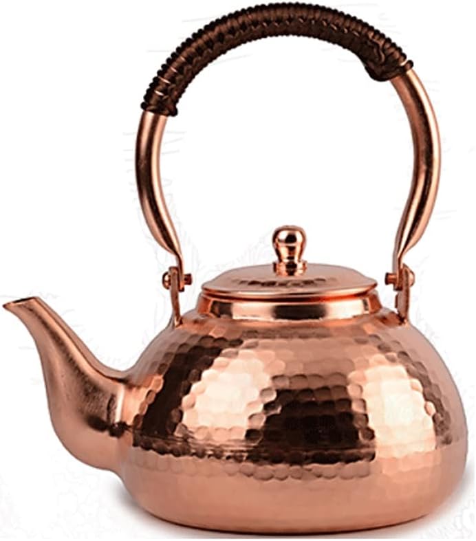 1.3L Copper Tea Kettle, Tea Pots for Stove, Coffee Kettle for Induction Cooker, Teapots Coffee Servers Kettles Tea Machines