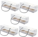 Bakery Boxes 10pcs Egg-yolk Puff Packaging Snack Boxes Cake Containers Handle-design