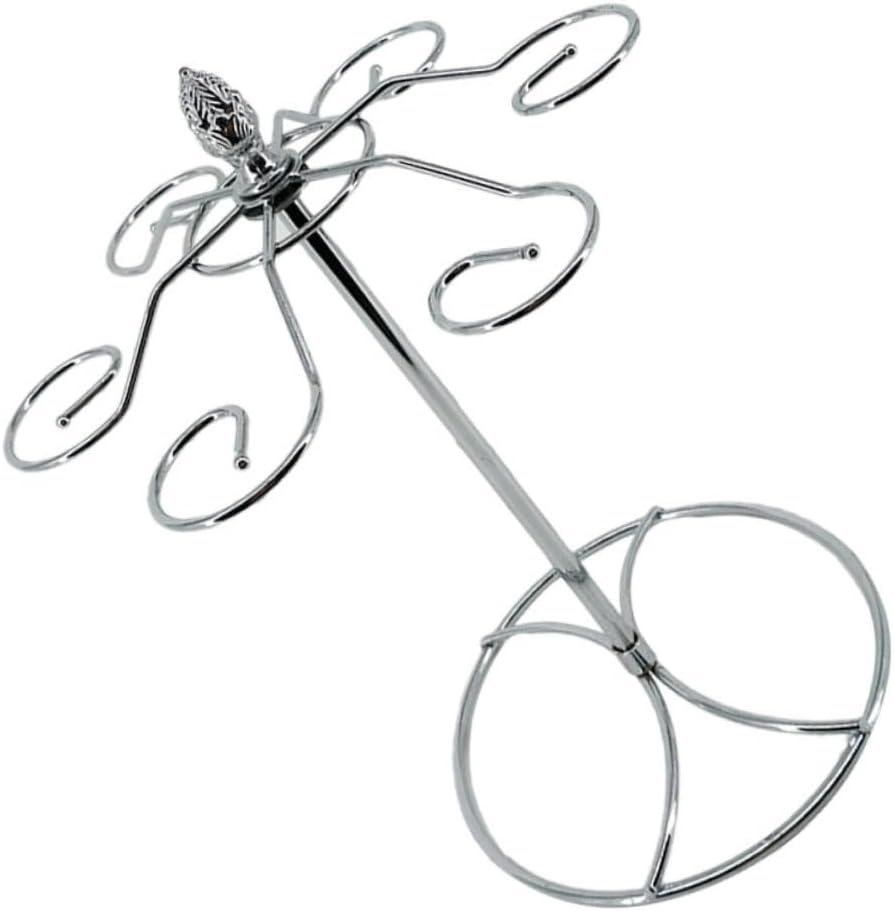 Upside-down Goblet Rack Simple Style Wine Glass Storage Stand for Kitchen Counter Drainer for Organizing Household Stemware Silver