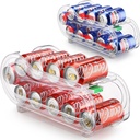 Soda Can Organizer for Refrigerator, Drink Organizer for Fridge, Automatic Rolling Can Dispenser Holder, Organize 10 Pcs Standard 11.15oz or 12oz Short Cans (2 Pack)