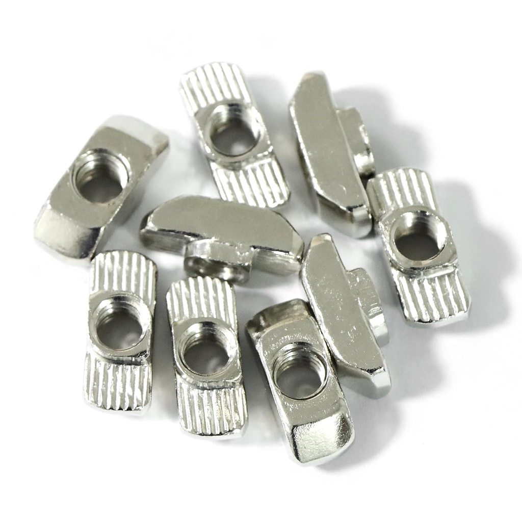 1/4"-20 Threaded Standard Steel Drop in T-Nut, Drop-in T-Nuts Accessory Hardwares for 15 40 Series Aluminum Extrusion Profiles Rail, 20 Packs