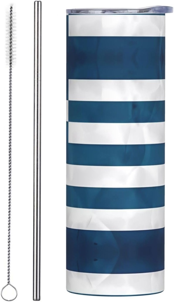 20ozgreek flag stainless steel straw lid cup, double-layer stainless steel, can be drunk directly or with a straw