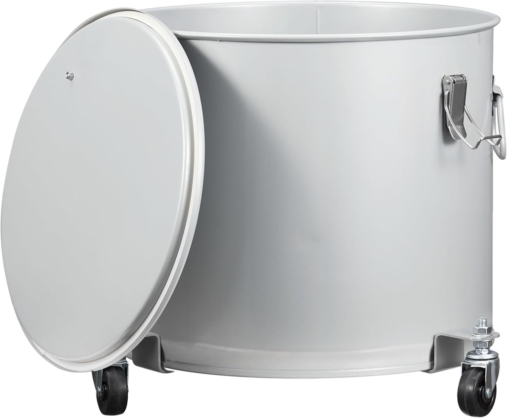 10 gal Fryer Grease Bucket, Oil Disposal Caddy, Steel Fryer Oil Transport Container With Rust-Proof Coating, Grease Can With Lid & Lock Clips & Filter Bag for Cooking Oil Filtering