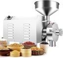 NEWTRY SY-1200 Commercial Superfine Grain Grinder Mill Automatic Industrial Herb Spice Grinder Stainless Steel for Dried Materials Chinese Herb Spice Soybean(1200W; 44-88lb/h; 110V US Plug)