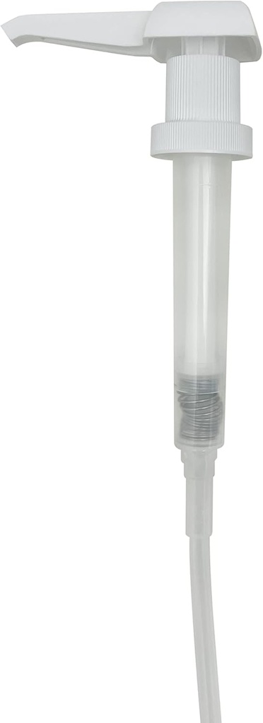 64oz Bottle White Pump Dispenser – Long Tube with Trimmable Design for Chocolate, Caramel – Compatible with Torani, Da Vinci, Ghirardelli (87 to 90oz) and other 64oz Sauce Bottles (1 Pack)