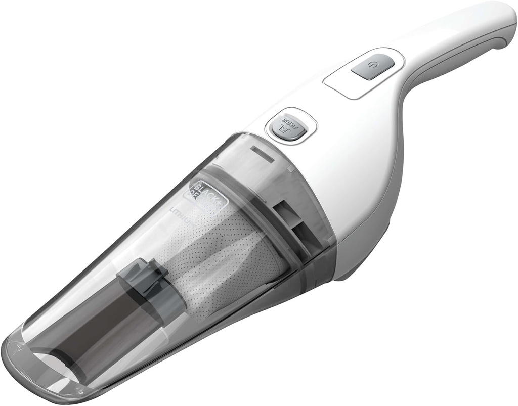 BLACK+DECKER Cordless Lithium Handheld Power Vacuum with Wall Mount Base and Charger, White (HNV220BCZ10FF)