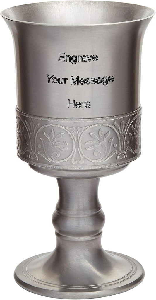 Wentworth Pewter Medieval Antique Finish Pewter Goblet Engraved Free