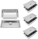 3 Pcs-Stainless Steel Steam Pan with Lid, Full-Size 6-Inch Deep Food Pan Hotel Pans Storage Container Restaurant Steam Table Pan, Catering Food Warmer Buffet Servers Pans
