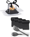 EUSOAR 12pcs Clear Cupcake Boxes and 100pcs 5.5"x1.2" Black Heavy Duty Sporks, Single Transparent Cupcake Holder Carrier, Cake Containers with Lids for Wedding Birthday Party Favor