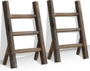 2 Pcs Wooden Tea Towel Ladder Rustic Hand Towel Stand Rack Mini Countertop Towel Stand Farmhouse Wood Counter Towel Holder for Bathroom Country Kitchen Office(Wood Color)