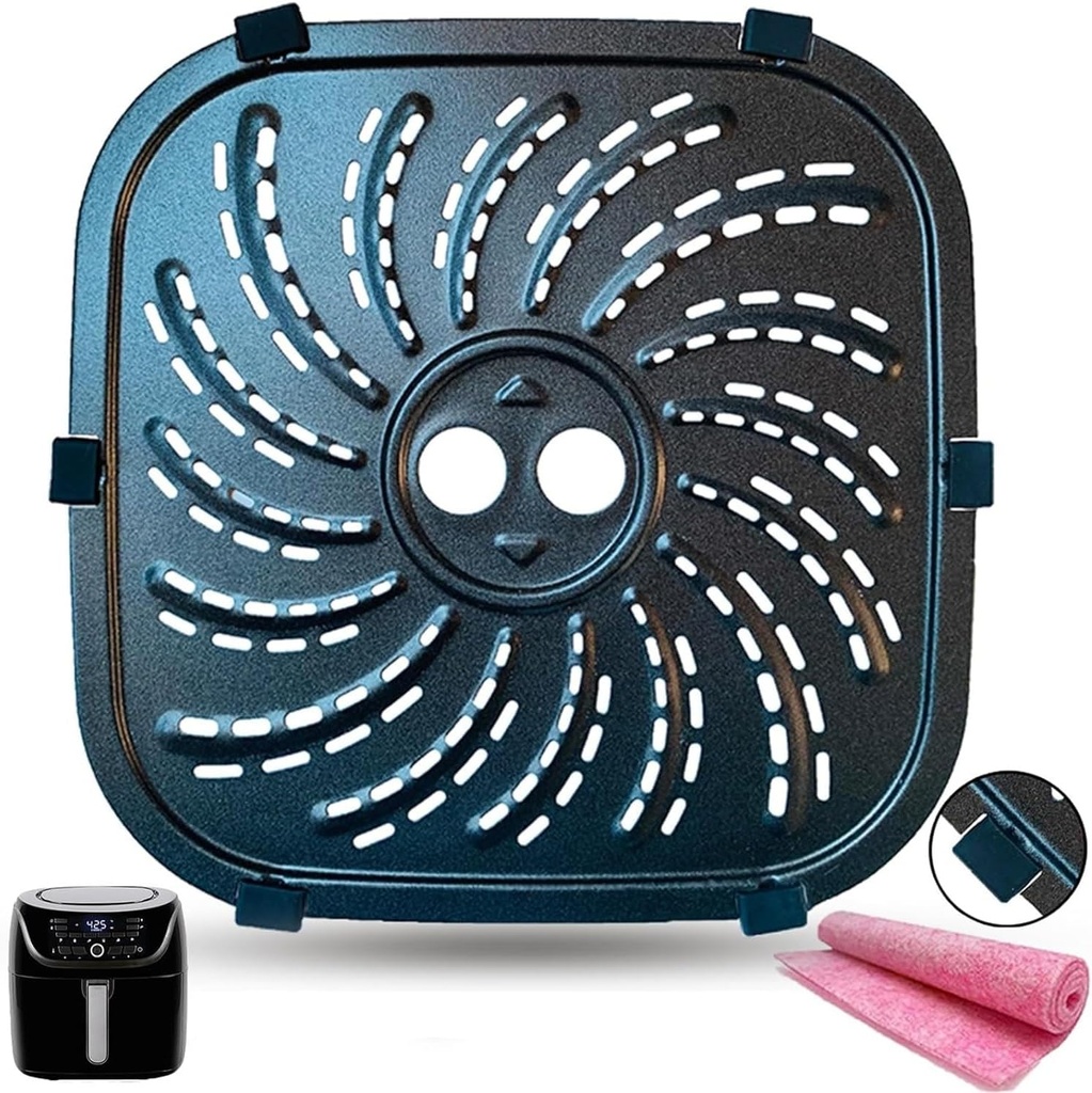 Air Fryer Grill Plate for 8QT PowerXL Vortex Pro Air Fryer Plus, Upgraded Air Fryer Grill Pan Crisper Plate Tray Insert Grate Rack Shelf for PowerXL 8QT Air Fryer, Dishwasher Safe, Nonstick