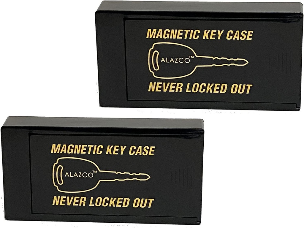 2 Hide A Key Magnetic Under Car Spare Key Holder So You Never Locked Out of Home Shed RV Boat Truck Office Storage Large ABS Case Key Hider Small Valubles Premium Magnet By ALAZCO