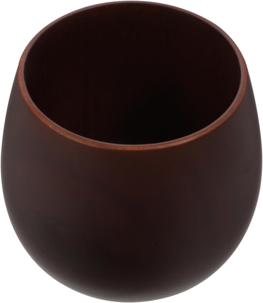 PRETYZOOM 1pc Wooden Teacup for Sake and Beverages Stylish Deep Brown Household Mug Multipurpose Smooth Design for Comfortable to Clean and Use