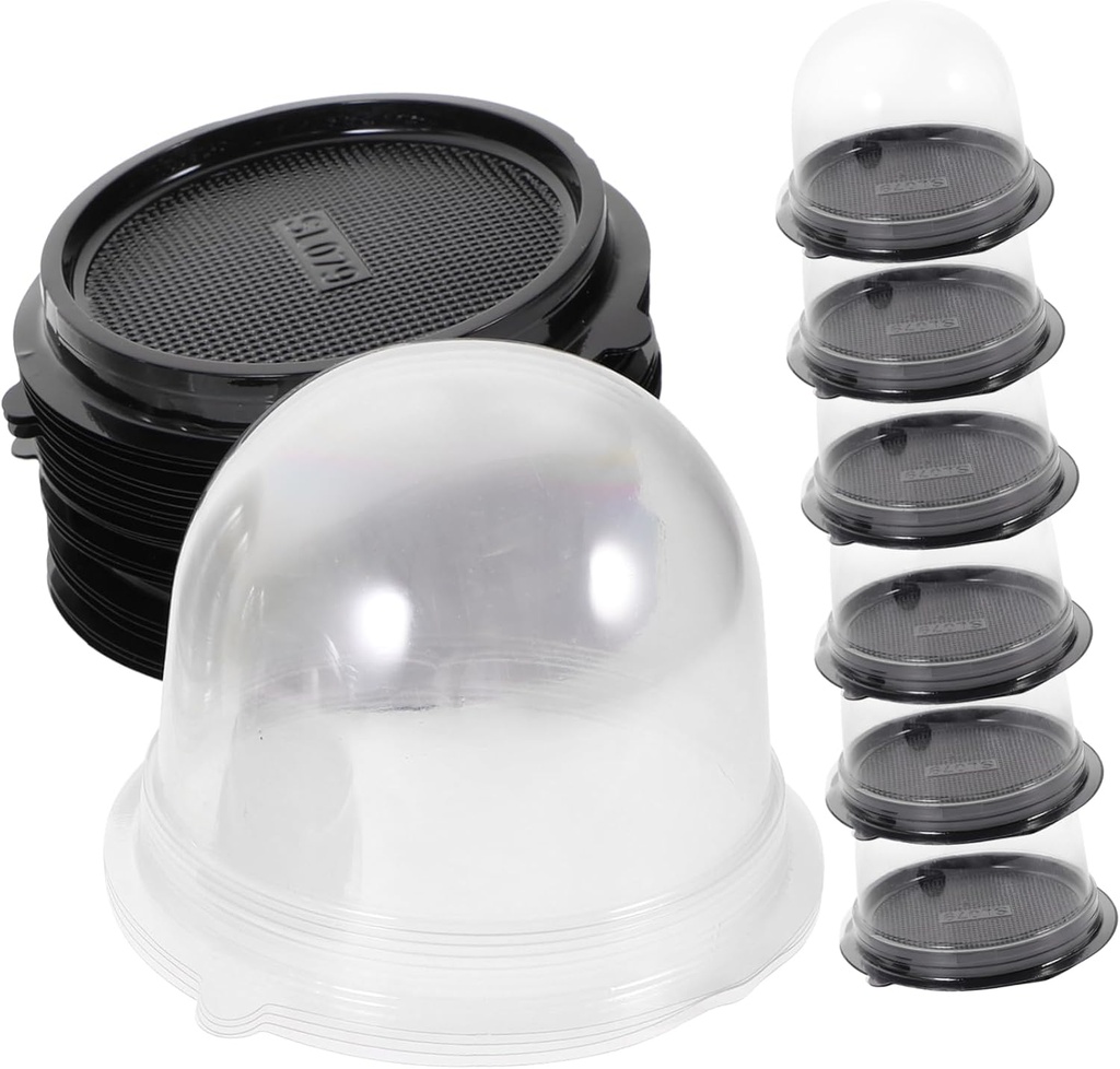 50Sets Transparent Round Cake Boxes Portable Small Cake Display Case for Birthday Parties and Outdoor Banquets Easy Packaging Odor Design