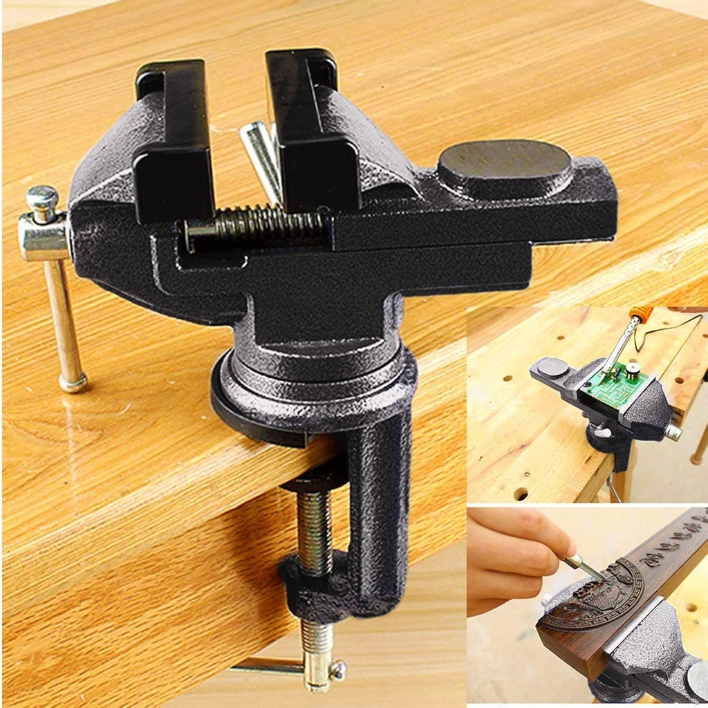 MYTEC Home Vise Universal Rotate 360° Work Clamp-On Vise, 3.2" black