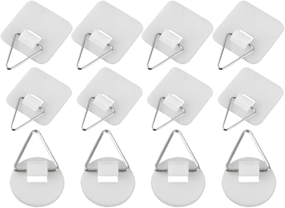 iplusmile 60pcs Adhesive Plate Hooks for Wall Display Sticky Plate Holders for Photo Frames Decorative Wall Art Hangers Suitable for Drywall and Plaster Easy to Use