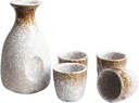 5 Piece Sake Set Japanese Ceramic Sake Set Household Sake Pot Ceramic Material 4 Sake Cups 1 Sake Pot