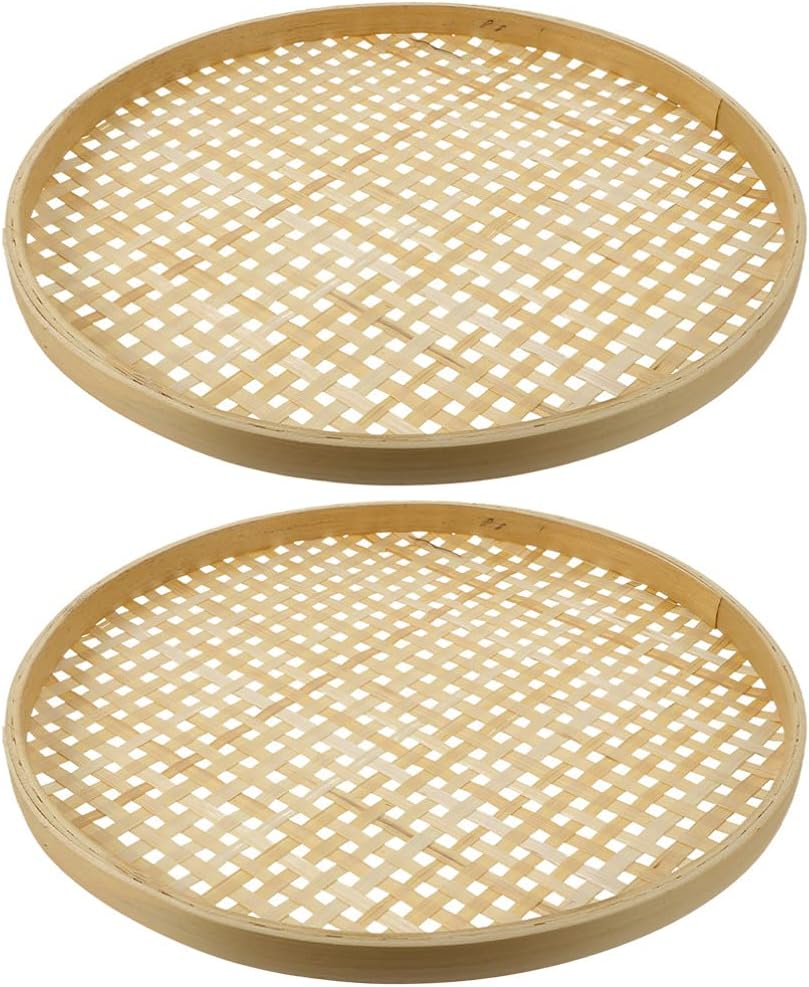 Cabilock 2pcs Dustpan Woven Storage Baskets for Kitchen Home Organization for Fruits Vegetables Bread and Daily Use Elegant Design Sturdy Construction