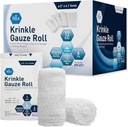 MED PRIDE Sterile Krinkle Gauze Roll 4.5in X 4.1yd 6 Ply Highly Absorbent Cotton Roll Gauze Individually Wrapped Wound Dressing (12 12 Count (Pack of 1))