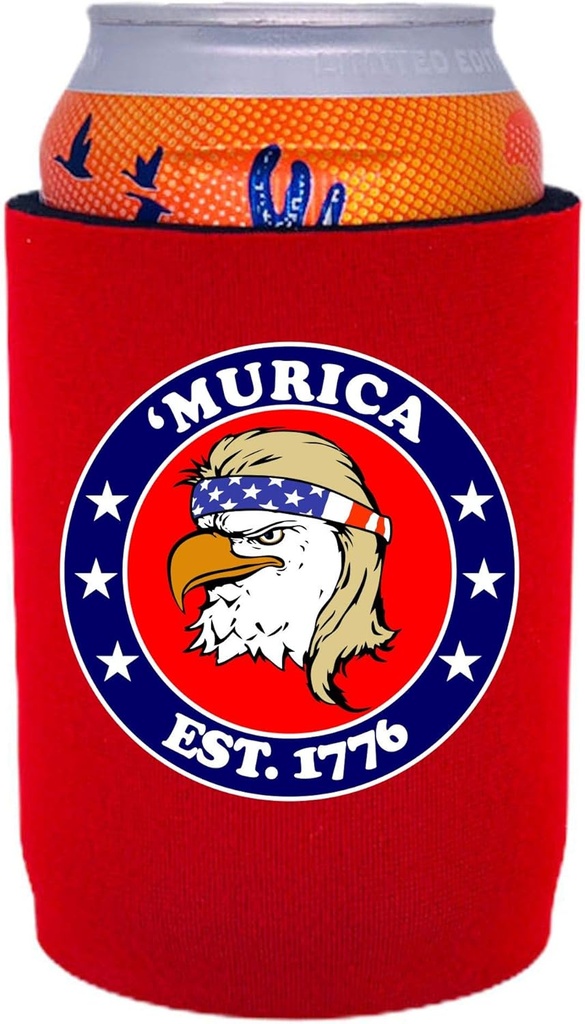 Murica 1776 Full Bottom Can Coolie (Red, 1)