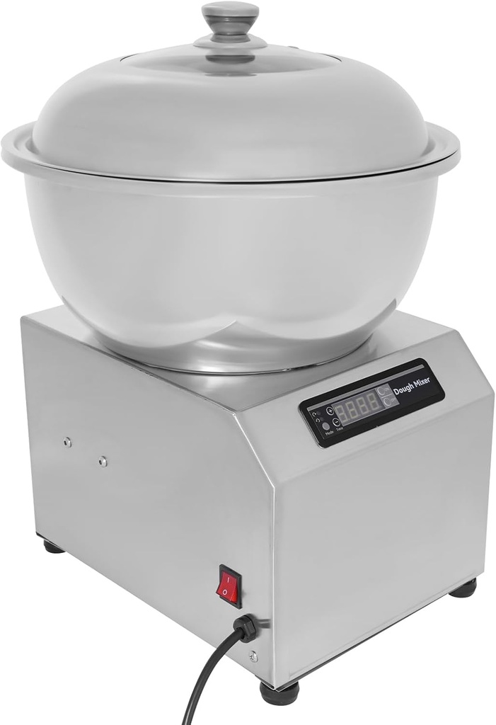 Food Dough Mixer, 1500w Electric Dough Maker with 0-30min Time Setting, Commercial Dual Rotating Dough Mixer with Food-Grade Stainless Steel Bowl, Control Panel Displays, 1400r/Min, Silver