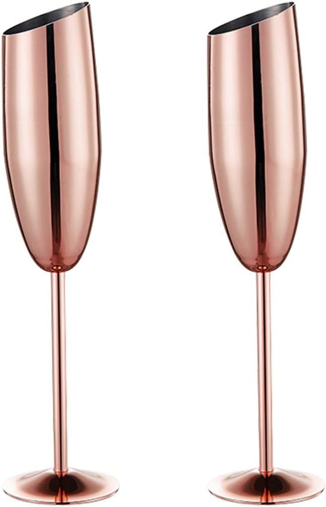 Wine Goblets 2pcs Stainless Steel Beveled Champagne Cup Goblets 8.2oz Tall Cocktail Glasses Vintage Tall Metal Whiskey Champagne Glasses