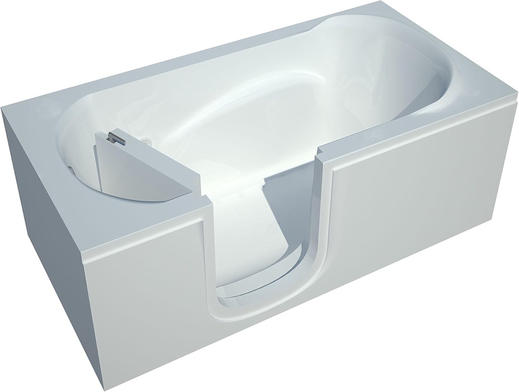 Spa World Venzi Vz3060silws Rectangular Soaking Walk-In Bathtub, 30x60, Left Drain, White