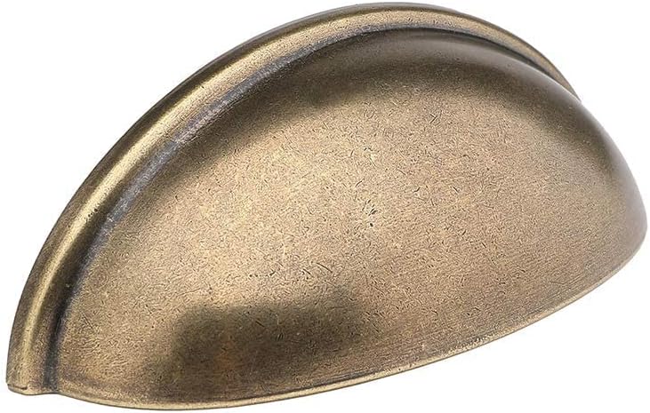 HARPOON 3 Inch Kitchen Bin Cup Cabinet Pulls 10 Pack Hardware Drawer Pulls Antique Brass
