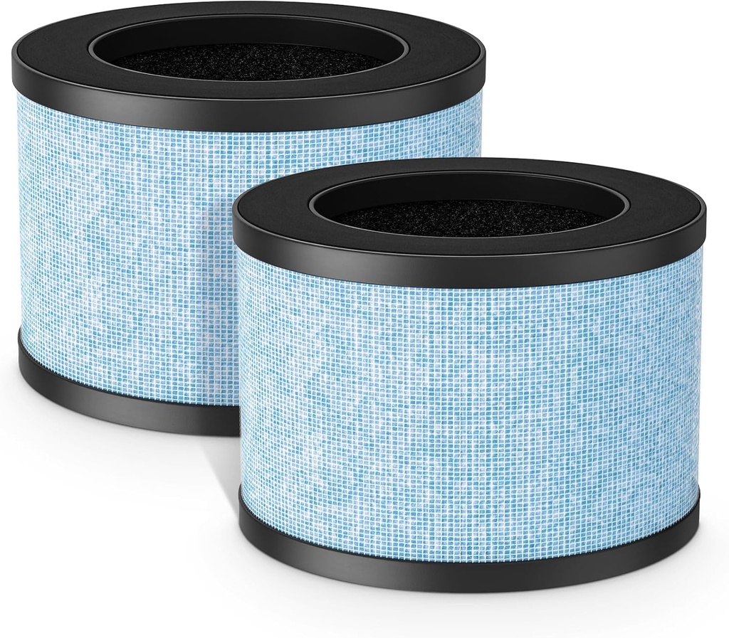 Fil-fresh 2-Pack MK01 & MK06 Air Purifier Filter Replacement for AROEVE MK01 & MK06, ToLife TZ-K1, Kloudi DH-JH01 Air Purifier, 4-IN-1 H13 True HEPA & Activated Carbon Filter, Blue