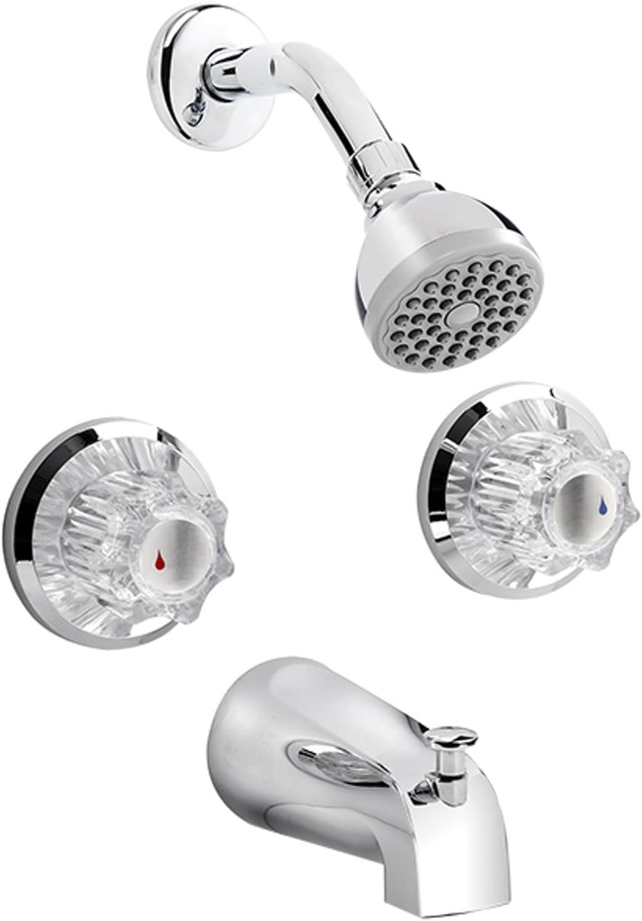 Belanger EBA58WCP 2-Handle Tub & Shower Comlete Faucet Set with Swivel Showerhead, Polished Chrome