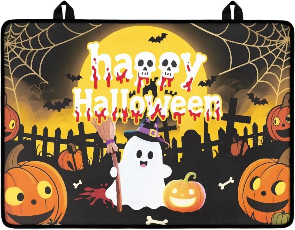 Generic Scratch-Proof Oven Covers for Electric Stove Happy Halloween Countertop Mat for Hot Pots Avoid Direct Contact Hot Pot with the Tabletop Attached Hook Prevent Oil Stains on the Wall