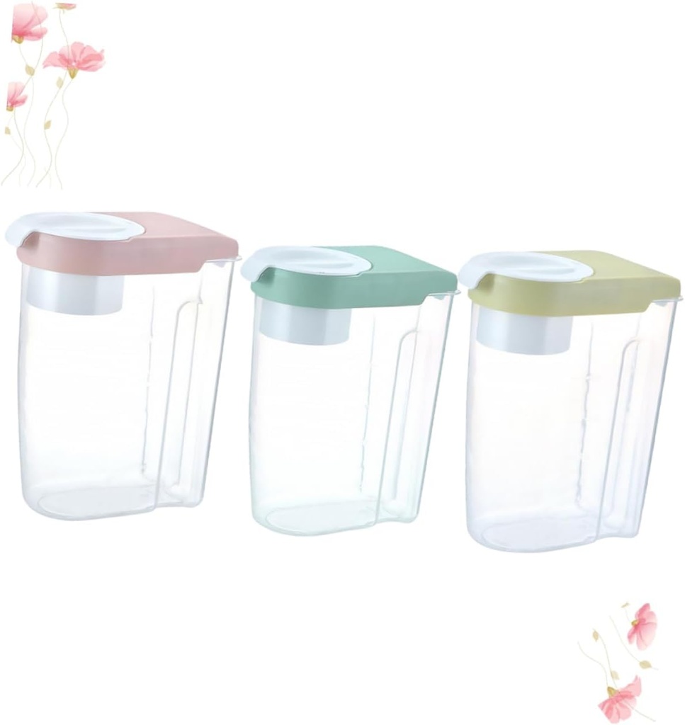 Cabilock 3pcs Sealed Storage Jar Measuring Scale Food Classification Container for Grains Snacks and More Green and Leak Design