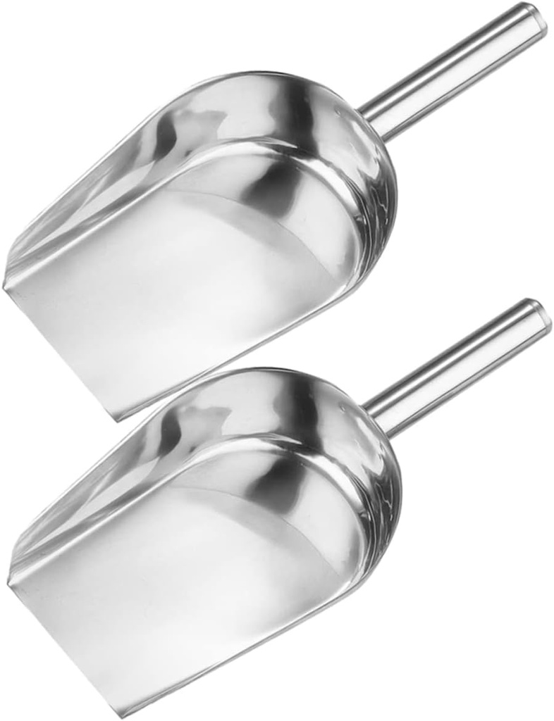 2pcs Stainless Steel Ice Shovel Holder Large Scoop for Kitchen Home Flour Shovel Grain Scoop