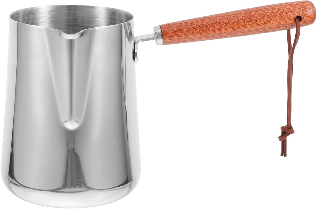 Latte Art Mug with Manual Milk Frother Stainless Steel Milk Cup for Coffee Tea