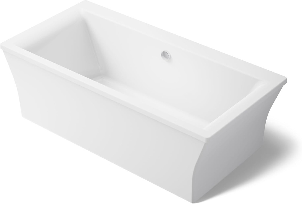Kohler 6367-0 Stargaze® 72" x 36" freestanding bath with fluted shroud, White