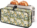 Babrukda Retro Lemon 2 Slice Toaster Cover for Kitchen Bread Machine Cover Fits for Most Standard 2 Slice Long Slot Toasters Washable Small Appliance Accessories Home Decoration