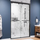 44-48 in. W x 75 in. H Double Sliding Shower Door, Matte Black Semi-Frameless Glass Shower Door with 5/16 in. Tempered Clear Glass, Easy to Clean & Easy to Install